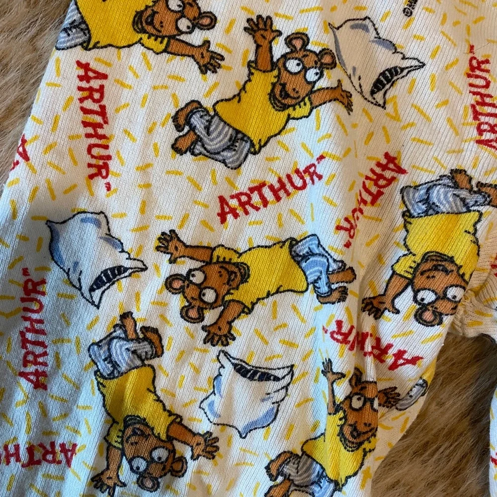 VTG Rare Arthur Aardvark Cartoon Long Eddies Childrens (2)pc. Pajamas 8 Yrs